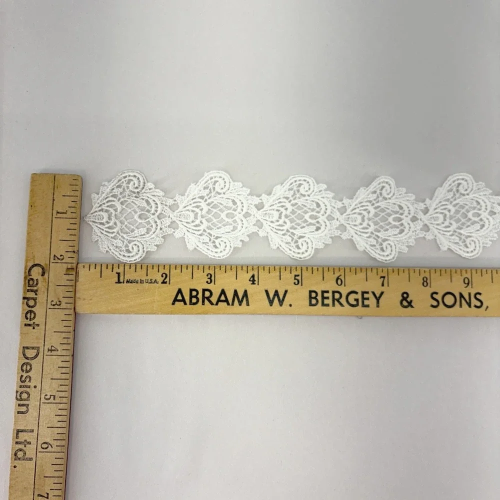 Ivory Venice Lace Trim Scallop Floral Embroidered Guipure Sew Craft  Bridal 15yd